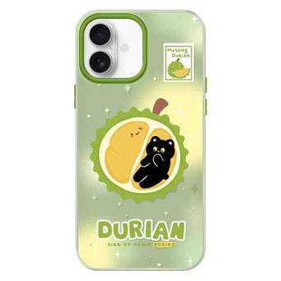 For iPhone 16 Plus Skin Feeling Jelly TPU Hybrid PC Phone Case(Mao Shan Durian Green)