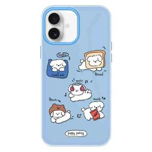 For iPhone 16 Plus Skin Feeling Jelly TPU Hybrid PC Phone Case(Puppy Party)