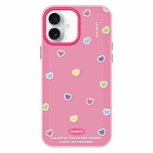 For iPhone 16 Plus Skin Feeling Jelly TPU Hybrid PC Phone Case(Color Love Rose Red)