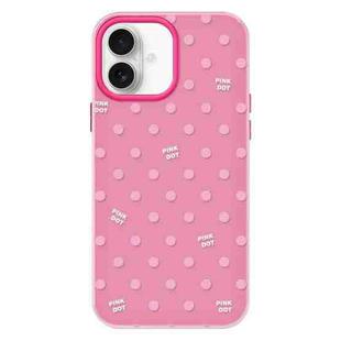 For iPhone 16 Skin Feeling Jelly TPU Hybrid PC Phone Case(Polka Dot Rose Red)