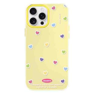 For iPhone 15 Pro Max Skin Feeling Jelly TPU Hybrid PC Phone Case(Color Love Yellow)