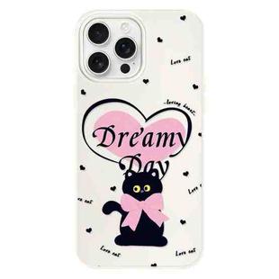 For iPhone 15 Pro Skin Feeling Jelly TPU Hybrid PC Phone Case(Love Cat White)