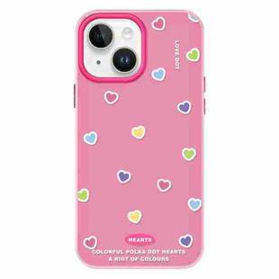 For iPhone 15 Plus Skin Feeling Jelly TPU Hybrid PC Phone Case(Color Love Rose Red)