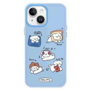 For iPhone 15 Skin Feeling Jelly TPU Hybrid PC Phone Case(Puppy Party)