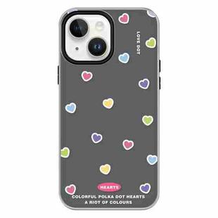 For iPhone 15 Skin Feeling Jelly TPU Hybrid PC Phone Case(Color Love Black)