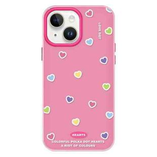 For iPhone 14 Plus Skin Feeling Jelly TPU Hybrid PC Phone Case(Color Love Rose Red)