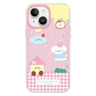 For iPhone 14 Skin Feeling Jelly TPU Hybrid PC Phone Case(Weather Pink)