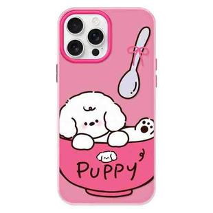 For iPhone 13 Pro Max Skin Feeling Jelly TPU Hybrid PC Phone Case(A Bowl of Puppy Pink)