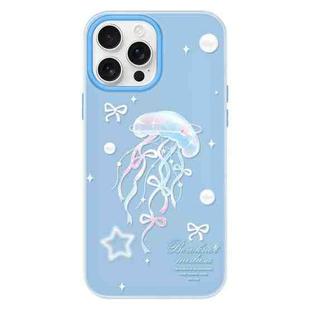 For iPhone 13 Pro Skin Feeling Jelly TPU Hybrid PC Phone Case(Blue Jellyfish)