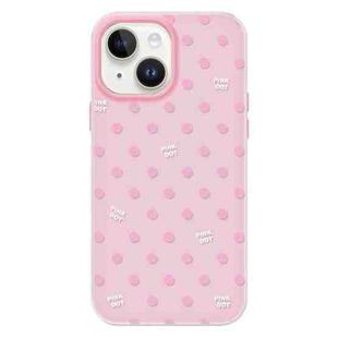 For iPhone 13 Skin Feeling Jelly TPU Hybrid PC Phone Case(Polka Dot Pink)