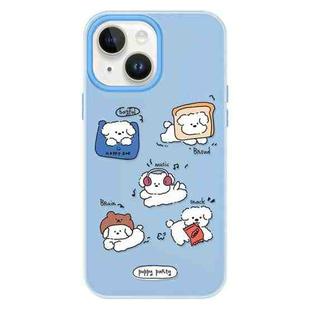 For iPhone 13 Skin Feeling Jelly TPU Hybrid PC Phone Case(Puppy Party)