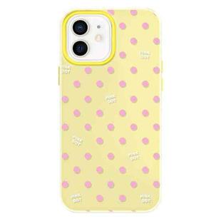 For iPhone 12 Skin Feeling Jelly TPU Hybrid PC Phone Case(Polka Dot Yellow)