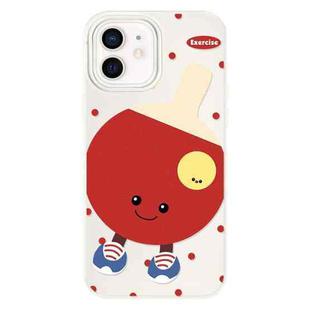 For iPhone 12 Skin Feeling Jelly TPU Hybrid PC Phone Case(Spin Table Tennis Beige)