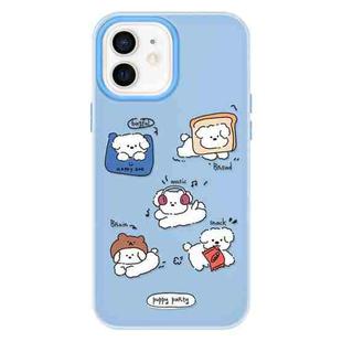 For iPhone 12 Skin Feeling Jelly TPU Hybrid PC Phone Case(Puppy Party)