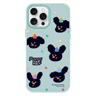 For iPhone 11 Pro Max Skin Feeling Jelly TPU Hybrid PC Phone Case(Puppy Hat Light Green)