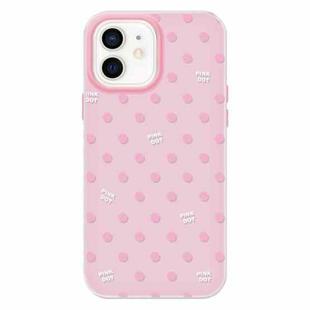 For iPhone 11 Skin Feeling Jelly TPU Hybrid PC Phone Case(Polka Dot Pink)