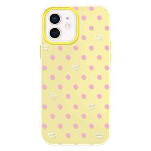 For iPhone 11 Skin Feeling Jelly TPU Hybrid PC Phone Case(Polka Dot Yellow)