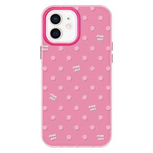 For iPhone 11 Skin Feeling Jelly TPU Hybrid PC Phone Case(Polka Dot Rose Red)