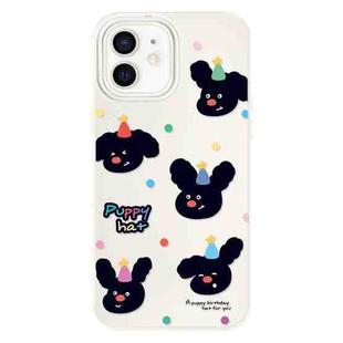 For iPhone 11 Skin Feeling Jelly TPU Hybrid PC Phone Case(Puppy Hat Beige)