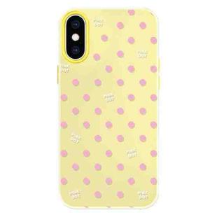 For iPhone X / XS Skin Feeling Jelly TPU Hybrid PC Phone Case(Polka Dot Yellow)