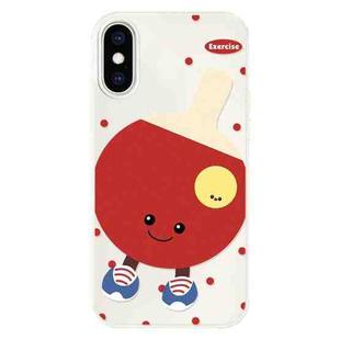 For iPhone X / XS Skin Feeling Jelly TPU Hybrid PC Phone Case(Spin Table Tennis Beige)