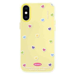 For iPhone X / XS Skin Feeling Jelly TPU Hybrid PC Phone Case(Color Love Yellow)