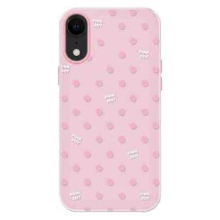 For iPhone XR Skin Feeling Jelly TPU Hybrid PC Phone Case(Polka Dot Pink)