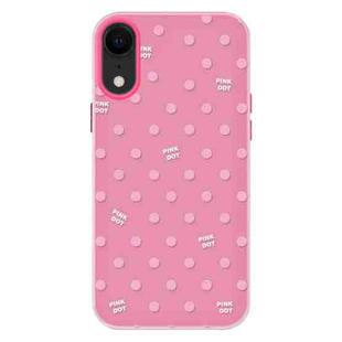 For iPhone XR Skin Feeling Jelly TPU Hybrid PC Phone Case(Polka Dot Rose Red)