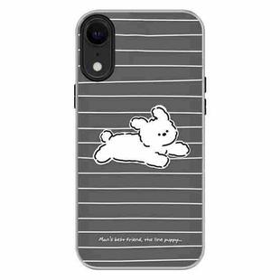 For iPhone XR Skin Feeling Jelly TPU Hybrid PC Phone Case(Running Puppy Black)