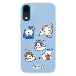 For iPhone XR Skin Feeling Jelly TPU Hybrid PC Phone Case(Puppy Party)