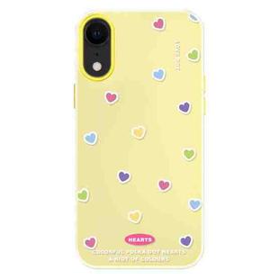 For iPhone XR Skin Feeling Jelly TPU Hybrid PC Phone Case(Color Love Yellow)