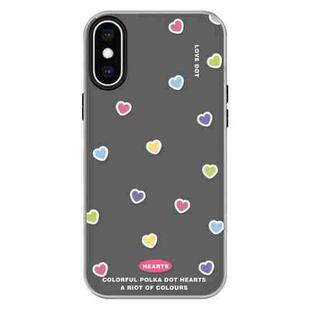 For iPhone XS Max Skin Feeling Jelly TPU Hybrid PC Phone Case(Color Love Black)