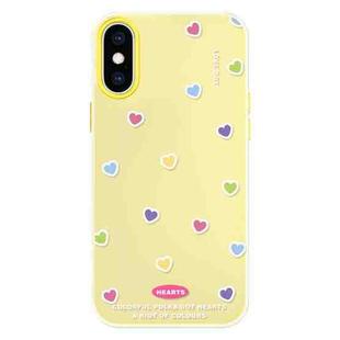 For iPhone XS Max Skin Feeling Jelly TPU Hybrid PC Phone Case(Color Love Yellow)