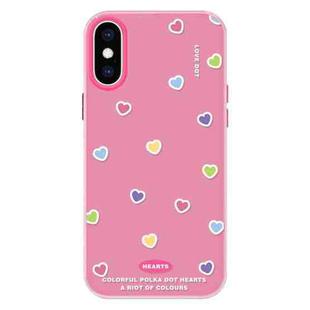 For iPhone XS Max Skin Feeling Jelly TPU Hybrid PC Phone Case(Color Love Rose Red)