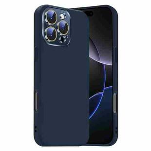 For iPhone 16 Pro Max Nano Lens Cover Liquid Silicone Phone Case(Titanium Blue)