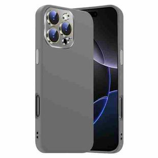 For iPhone 16 Pro Max Nano Lens Cover Liquid Silicone Phone Case(Titanium Gray)