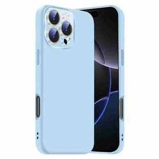 For iPhone 16 Pro Max Nano Lens Cover Liquid Silicone Phone Case(Light Blue)