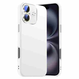 For iPhone 16 Plus Nano Lens Cover Liquid Silicone Phone Case(White)