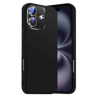 For iPhone 16 Plus Nano Lens Cover Liquid Silicone Phone Case(Black)