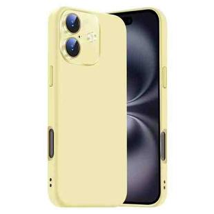 For iPhone 16 Plus Nano Lens Cover Liquid Silicone Phone Case(Yellow)