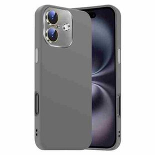 For iPhone 16 Plus Nano Lens Cover Liquid Silicone Phone Case(Titanium Gray)