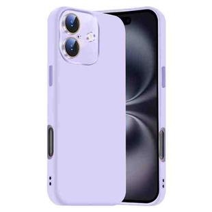 For iPhone 16 Nano Lens Cover Liquid Silicone Phone Case(Light Purple)