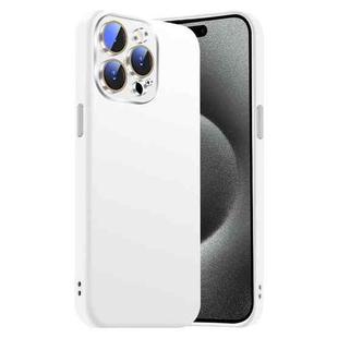 For iPhone 15 Pro Max Nano Lens Cover Liquid Silicone Phone Case(White)