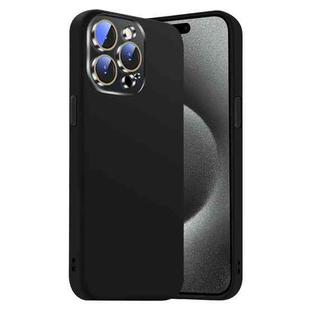 For iPhone 15 Pro Max Nano Lens Cover Liquid Silicone Phone Case(Black)