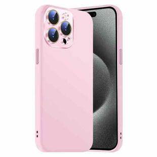 For iPhone 15 Pro Nano Lens Cover Liquid Silicone Phone Case(Pink)