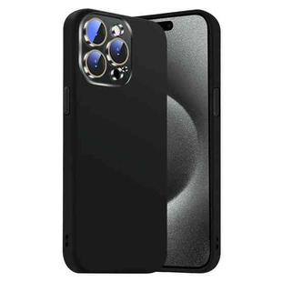 For iPhone 15 Pro Nano Lens Cover Liquid Silicone Phone Case(Black)