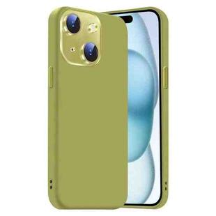 For iPhone 15 Nano Lens Cover Liquid Silicone Phone Case(Fruit Green)