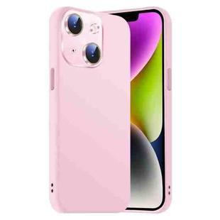 For iPhone 14 Plus Nano Lens Cover Liquid Silicone Phone Case(Pink)