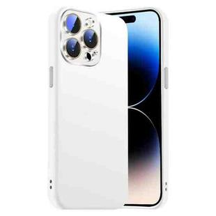 For iPhone 14 Pro Nano Lens Cover Liquid Silicone Phone Case(White)