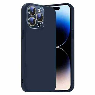 For iPhone 14 Pro Max Nano Lens Cover Liquid Silicone Phone Case(Titanium Blue)